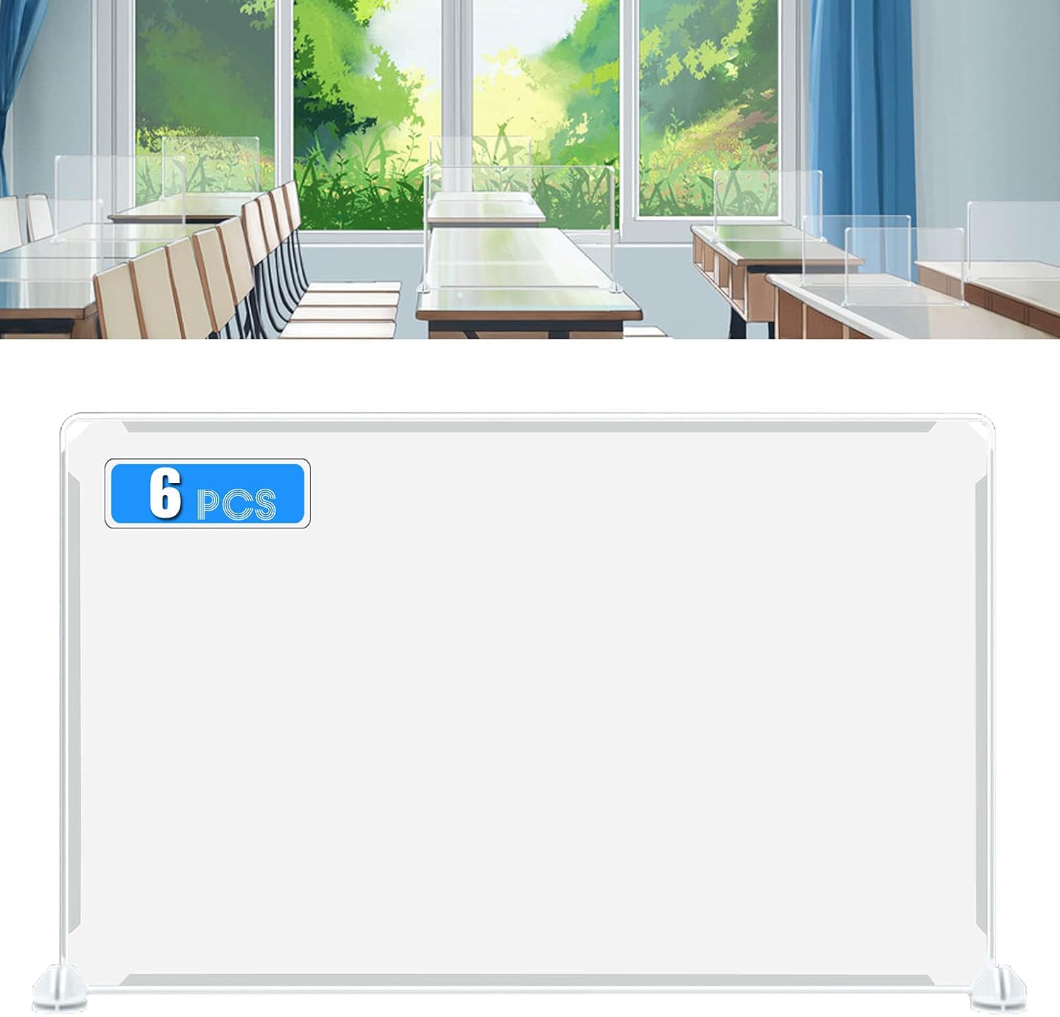 Sneeze Guard Desk Shield Partitions, Transparent Plastic Sneeze Guard Table Divider for Student Tables, 4-Person School Classroom Dining Room Partition Protective Board 13.8x17.7in (4pcs) : Office Products