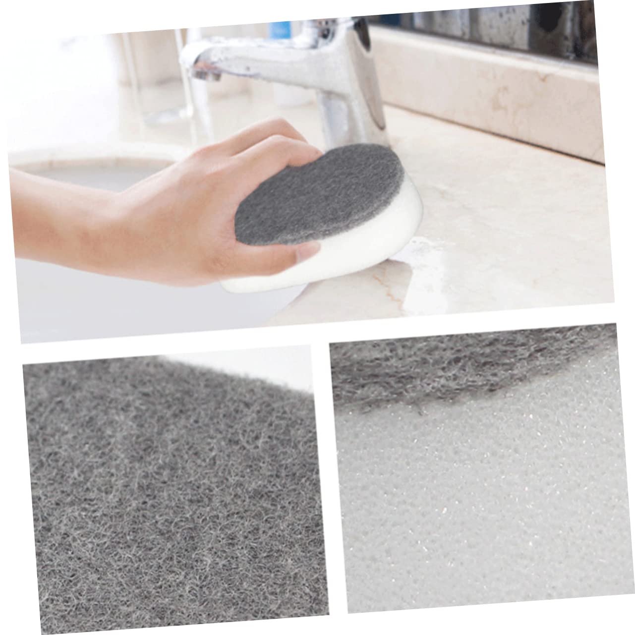 FRCOLOR 36pièces Éponge De Nettoyage Multi-Usage Mousse Lot Blanc Récurants pour Vaisselle Cuisine Et Salle De Bain Absorption Et Forte Décontamination