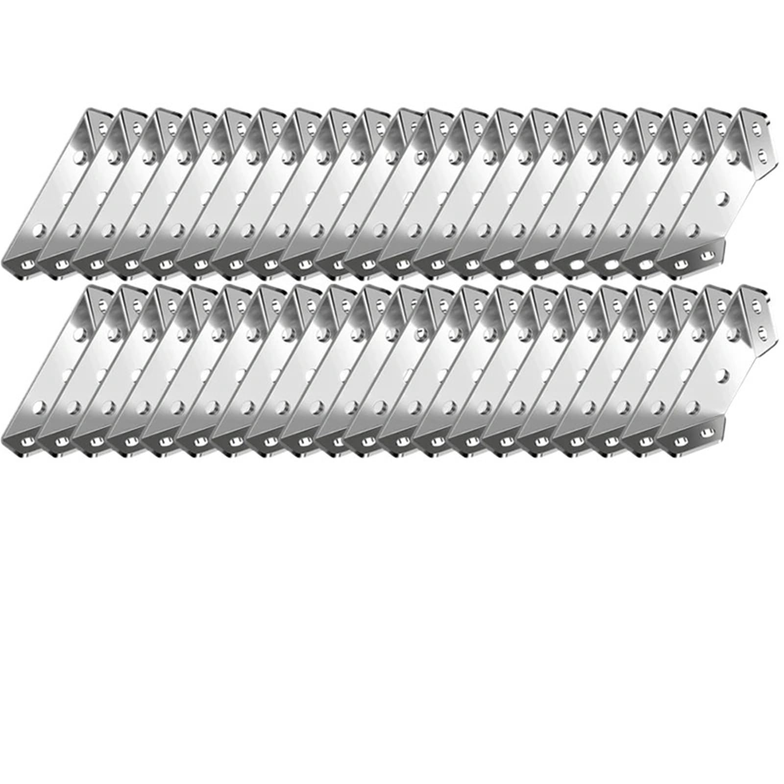 Staffe A L Angolari Metallo Staffe angolari in acciaio inossidabile con piastra in legno for fissaggio a mensola angolare for connettore for mobili a vite(200PCS(40Set))