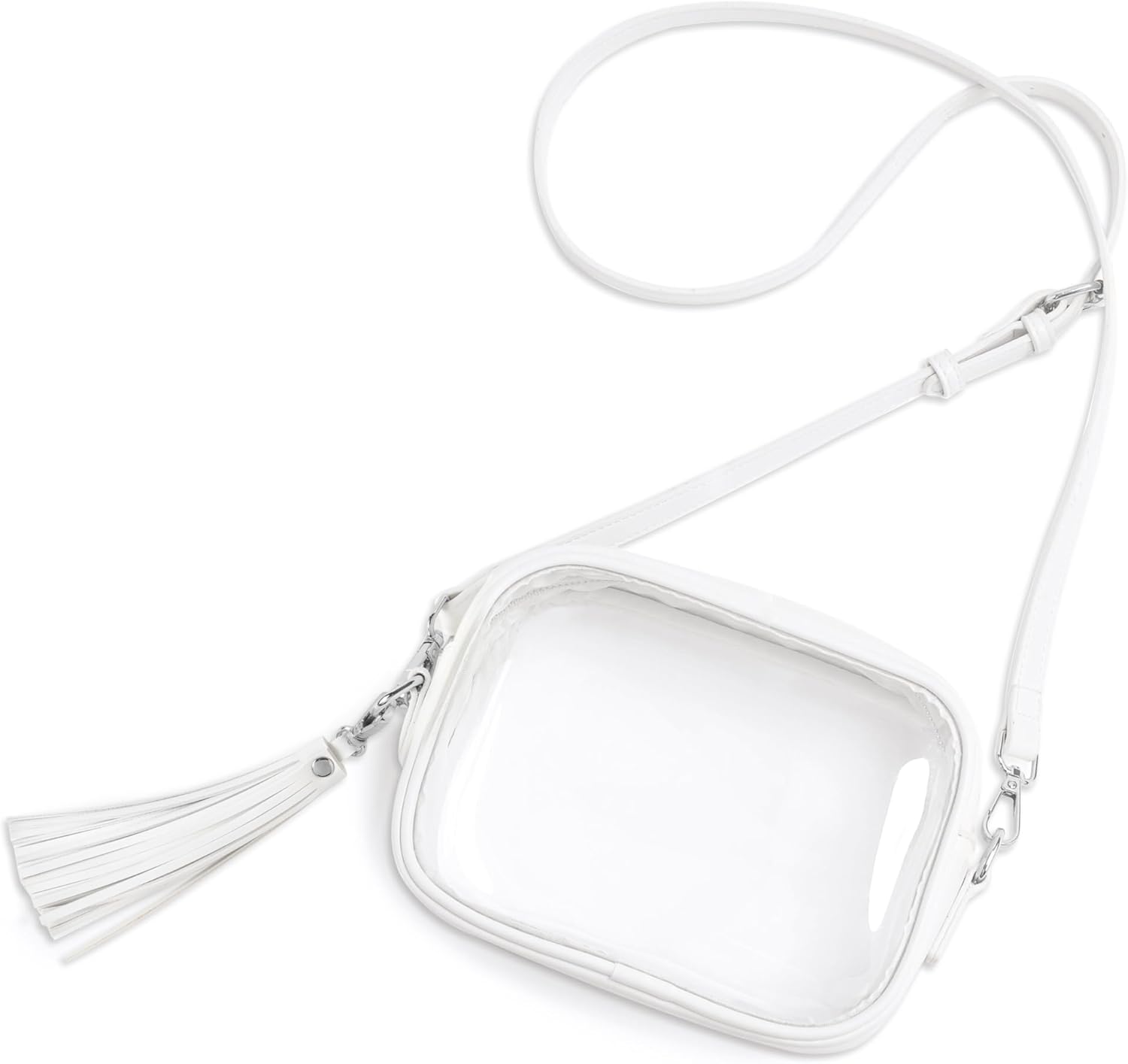 Yarnic Clear Bag Stadium Approved, PVC Transparent Crossbody Purse Small Clear Crossbody Bag with Adjustable Shoulder Strap