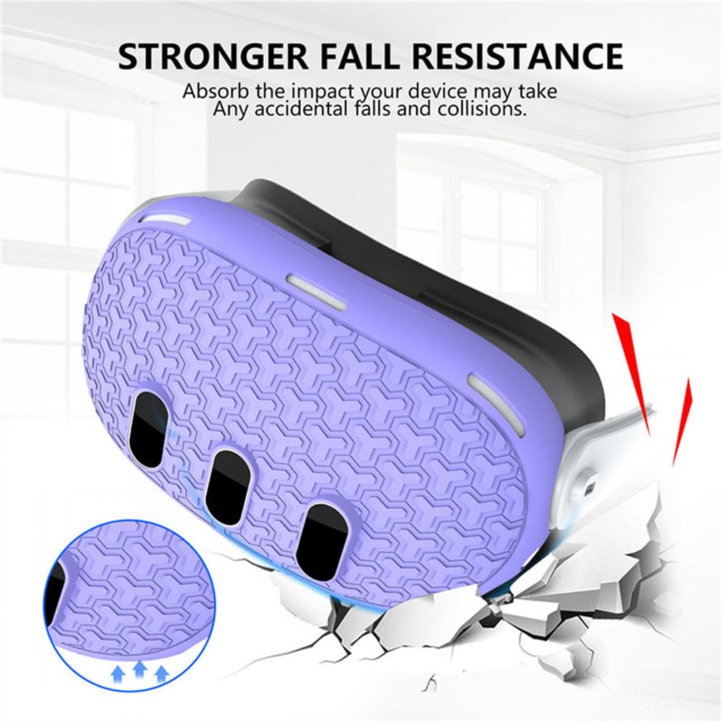 Set di cover in silicone compatibile con Oculus/Meta Quest 3, accessori VR cover protettiva include impugnature per controller, copertura anteriore per cuffie e copertura per il viso, protezione per