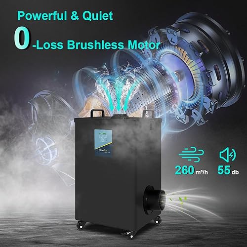 Miniatura 5 de FumeClear Extractor de humo láser FC-2002A para grabador láser S1, D1 Pro de 10 W a 20 W, succión fuerte de 260 m³/h, bajo ruido con 12 filtros,