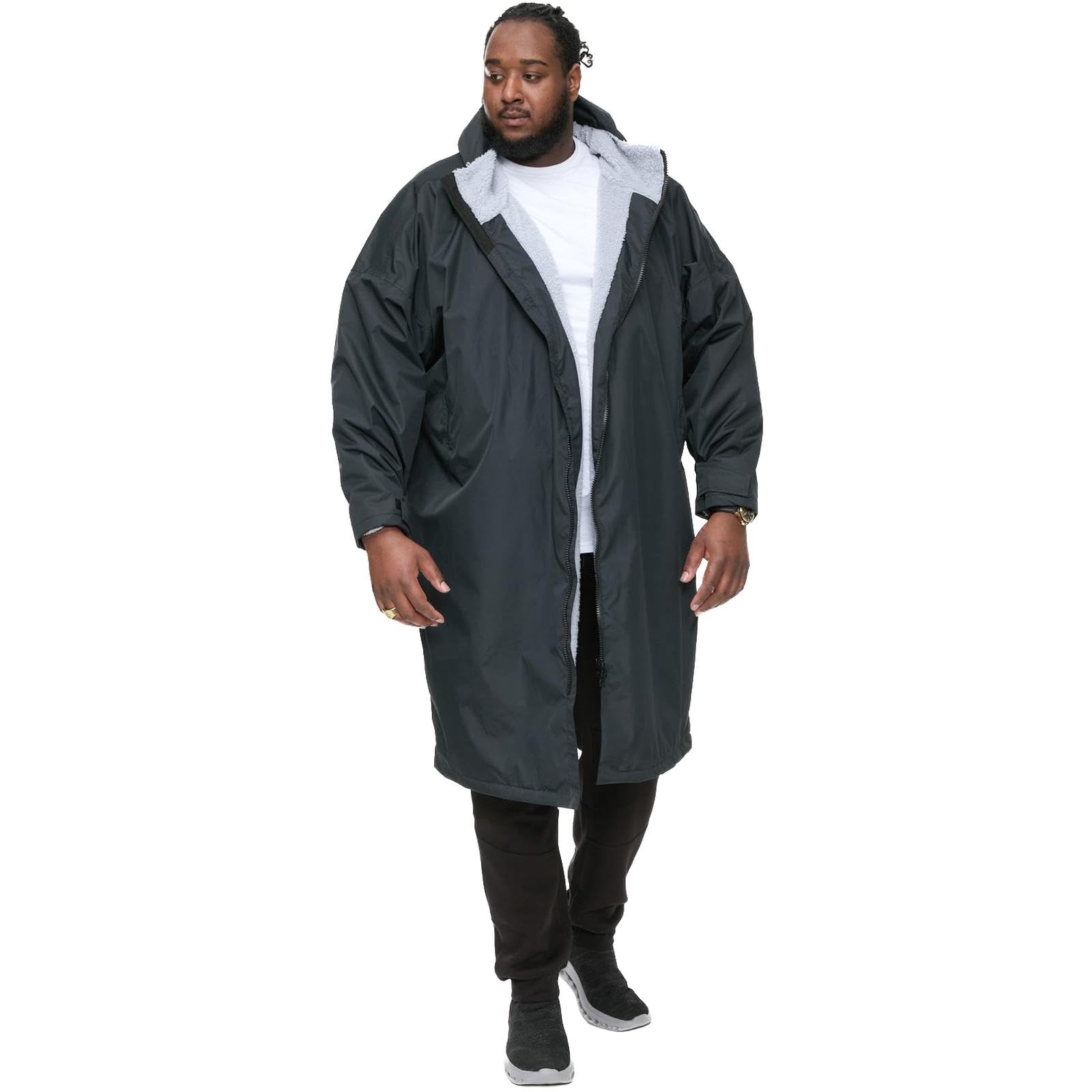 Duke Mens Webber Sherpa Lined Showerproof Changing Robe - Black - 6XL