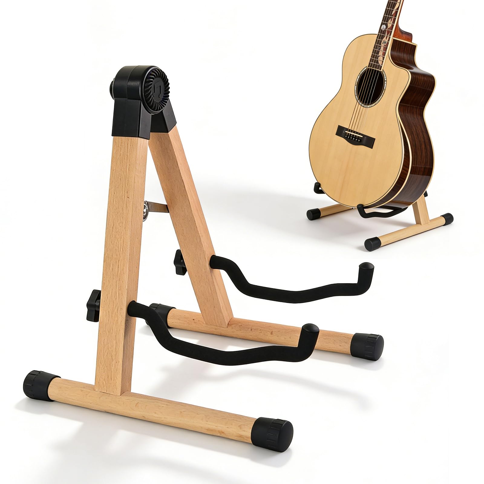 Supporto per chitarra in legno, per violoncello con supporto ad arco e schiuma imbottita, supporto pieghevole per chitarra acustica, in legno a forma di A, realizzato a mano, per chitarra elettrica