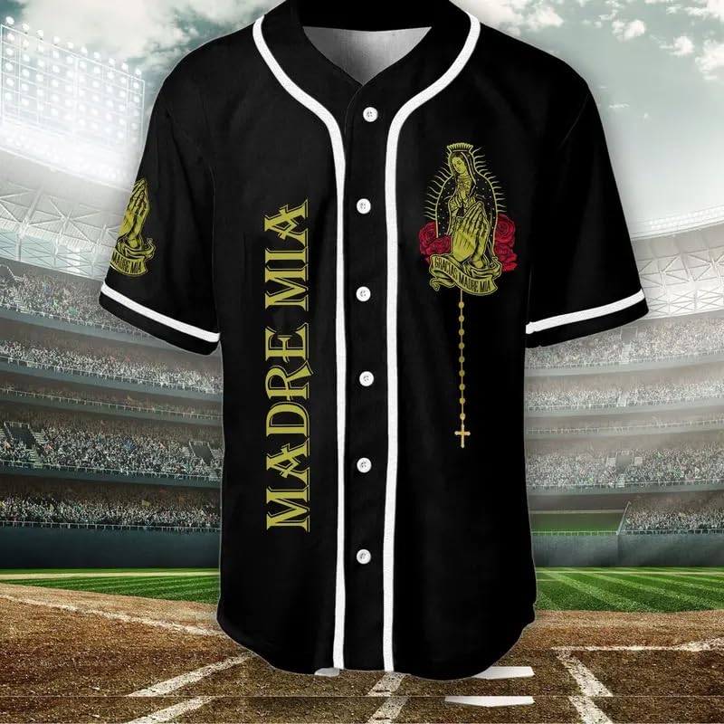 Madre Mia Jersey de Béisbol Virgen de Guadalupe México Jersey de Verano miniatura 2