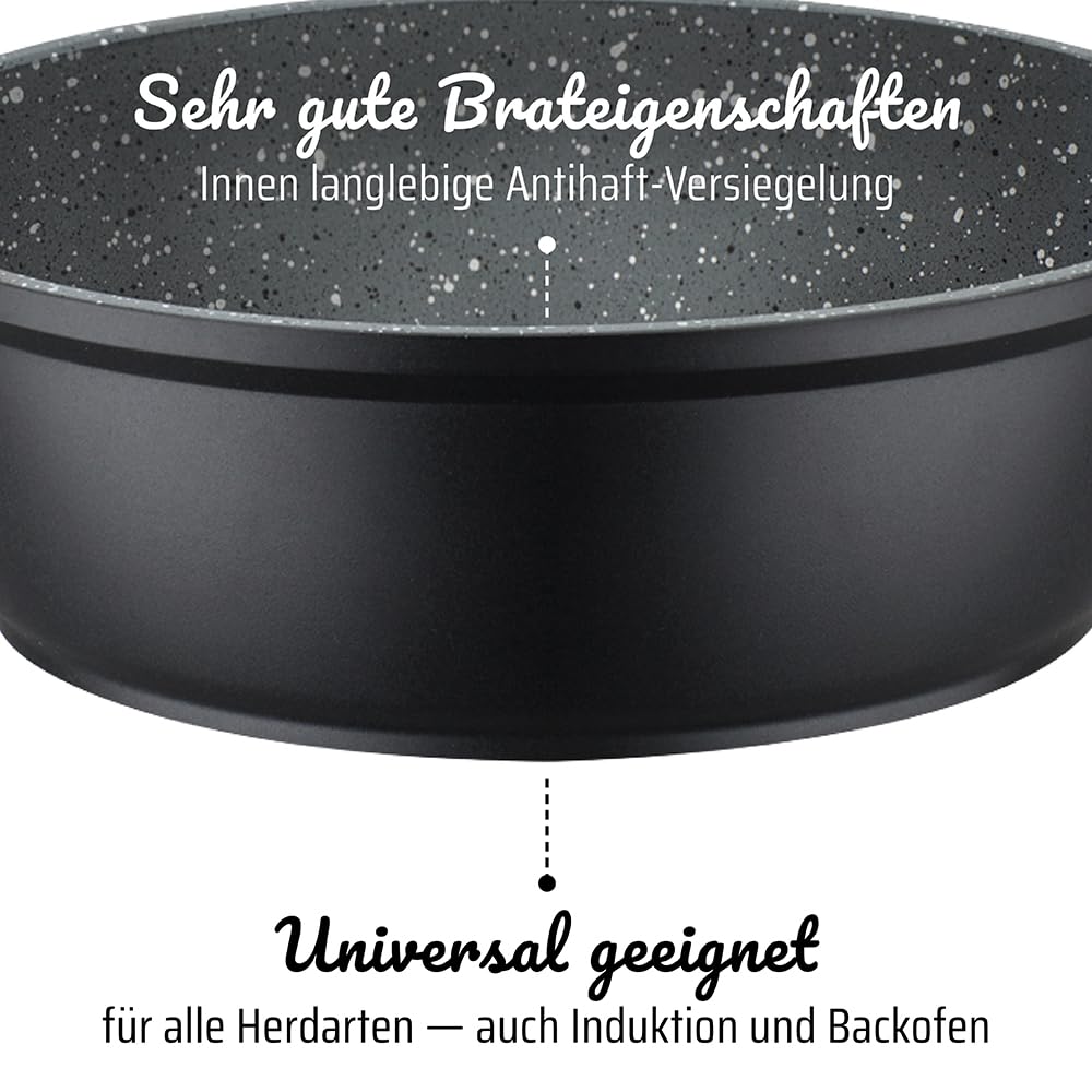 Gsw Gourmet Servierpfanne aus Granit mit Aroma Glasdeckel – Bild 4