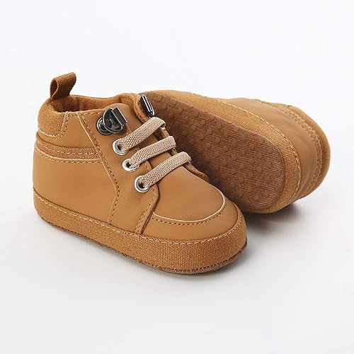 Miniatura 5 de Tenis de tobillo alto unisex para bebés, niños y niñas, suela de goma suave, zapatos de cuna para niños pequeños