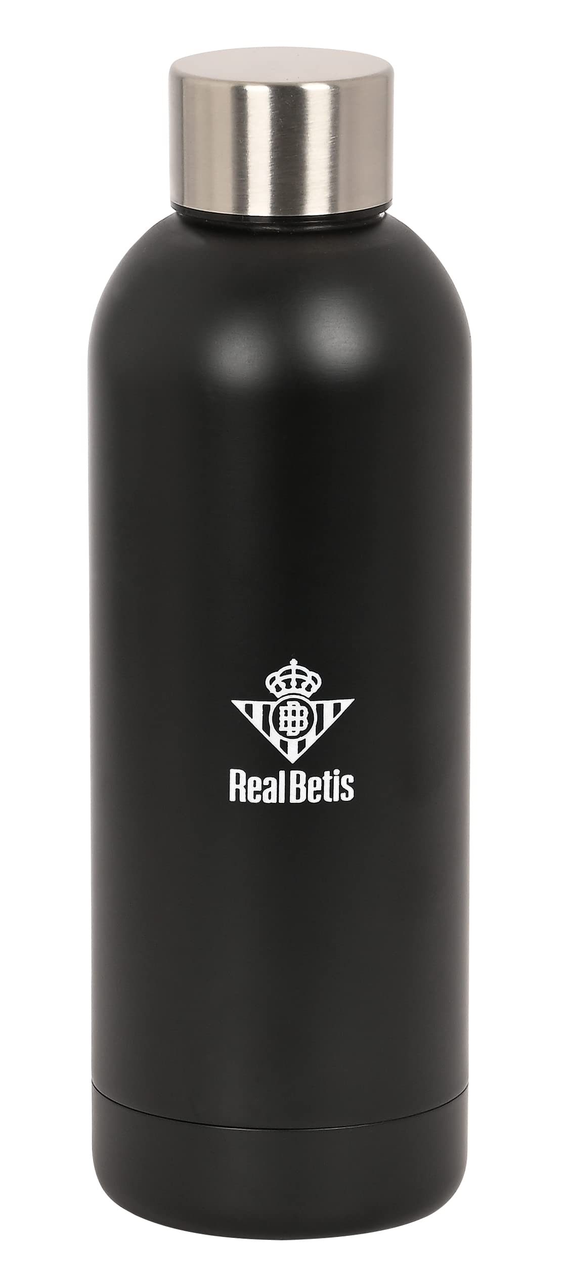 Safta Real Betis BALOMPIE – Thermos Bottle, Water Bottle, Stainless Steel, Double Insulated, 6h Hot Drink and 12h Cold Drink, 500 ml, Black, Black/White, Estándar, Casual