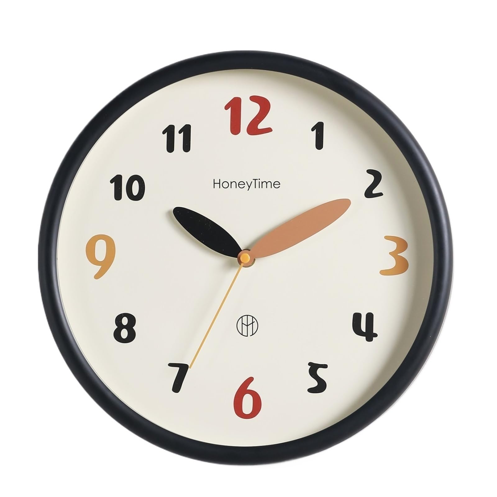BDFJEDS Wall Clock Modern Round Wall Clock Simple Hanging Watch Silent Quartz Movement Minimalist Home Office Bedroom Decorations(Black)