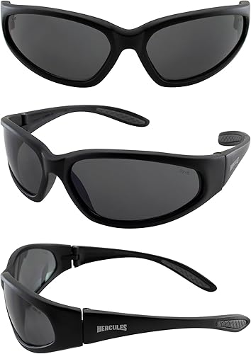 Miniatura 7 de Global Vision Hercules - Gafas de sol de seguridad, montura negra, lentes ahumadas