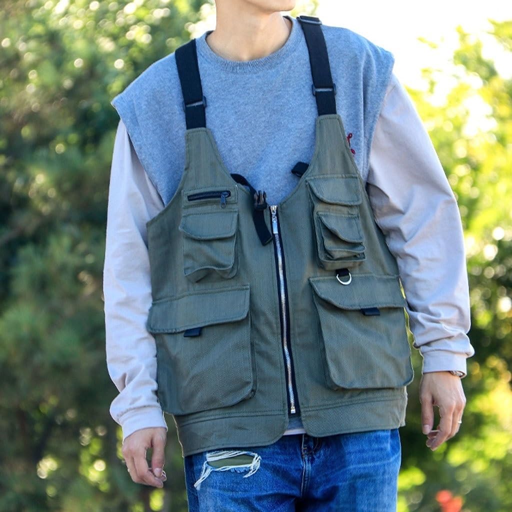 NEBE Delantal de camarero Delantal multifuncional, ropa de trabajo, chaleco Montañismo al aire libre, Camping, Picnic, pesca, jardinero, ropa de trabajo for hombres y mujeres Delantales Delantal