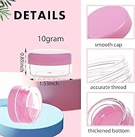 Vista 2 de Contenedores de muestra de 0.45 onzas con tapas, 100 piezas de mini recipientes para cosméticos, tarros de muestra rosa sin BPA para maquillaje