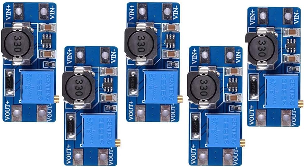 ICMs DC to DC Step Up Module Kit/Board/PCB, DIY Mini Voltage Buck Boost/Booster Adjustable Power Supply Converter Adapter/Regulator/Convert 5V to 12v 9V (5pcs)