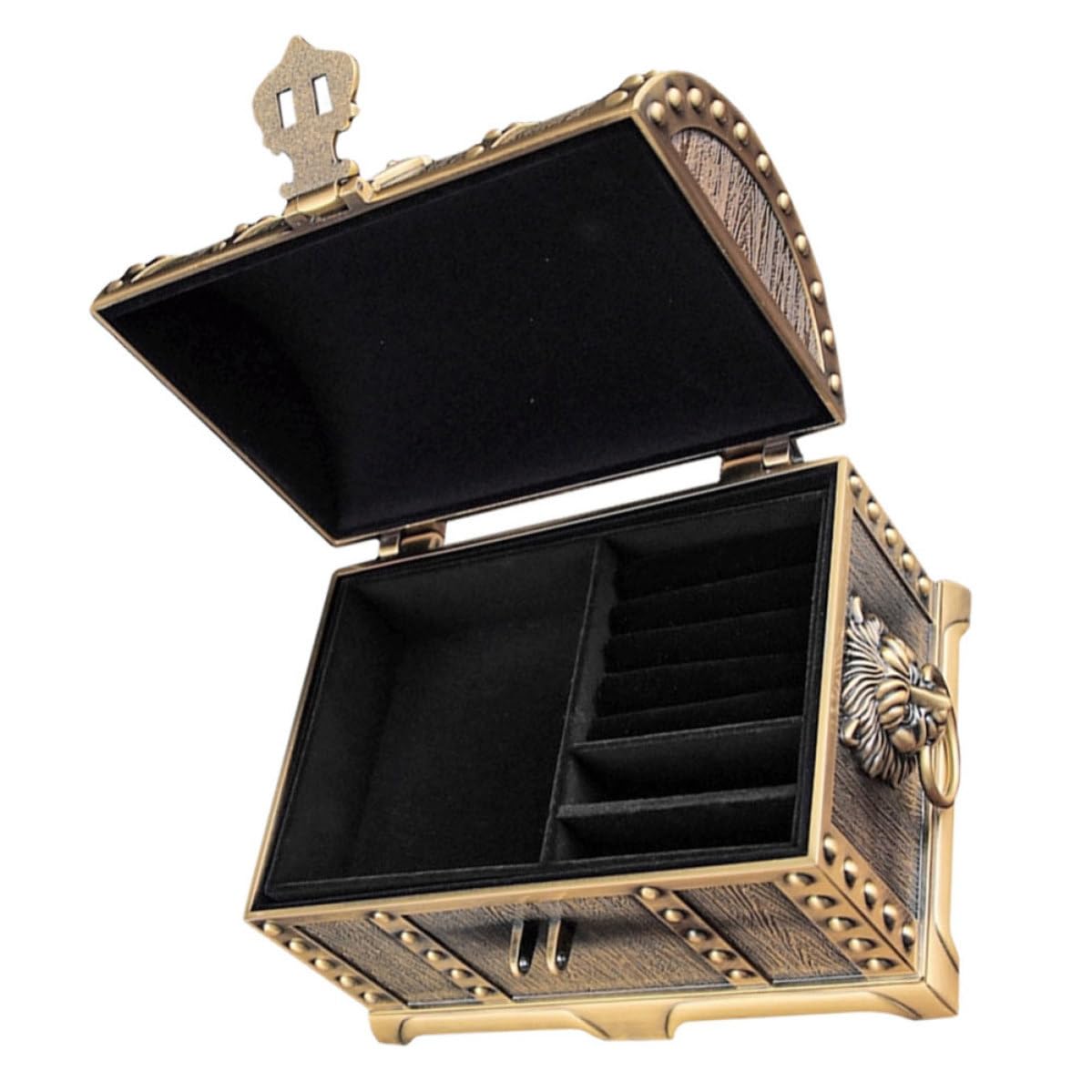 GANAZONO Joyero Vintage Pequeño Rectangular con Cerradura para Joyas