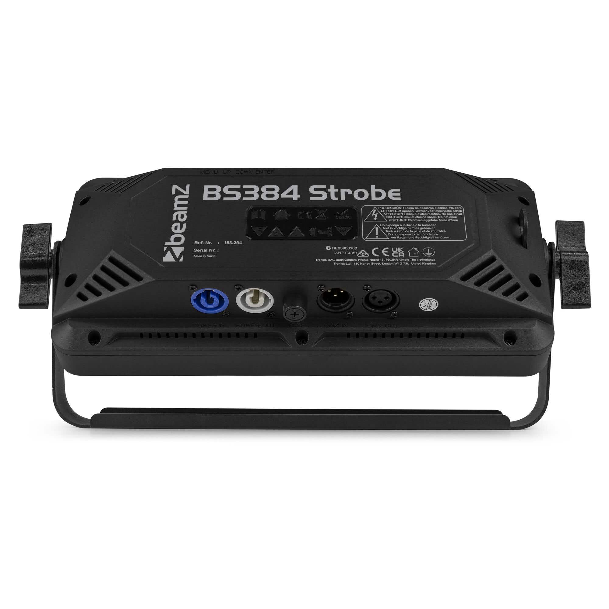 BeamZ BS384 - LED Stroboskop Blitzer, Blinder Wash Kombi mit RGBW LEDs – 3-in-1 LED Lichteffekt, DJ Licht mit Fernbedienung, DMX Steuerung, Disco Licht & Party Lichter für Events, Clubs & Partys