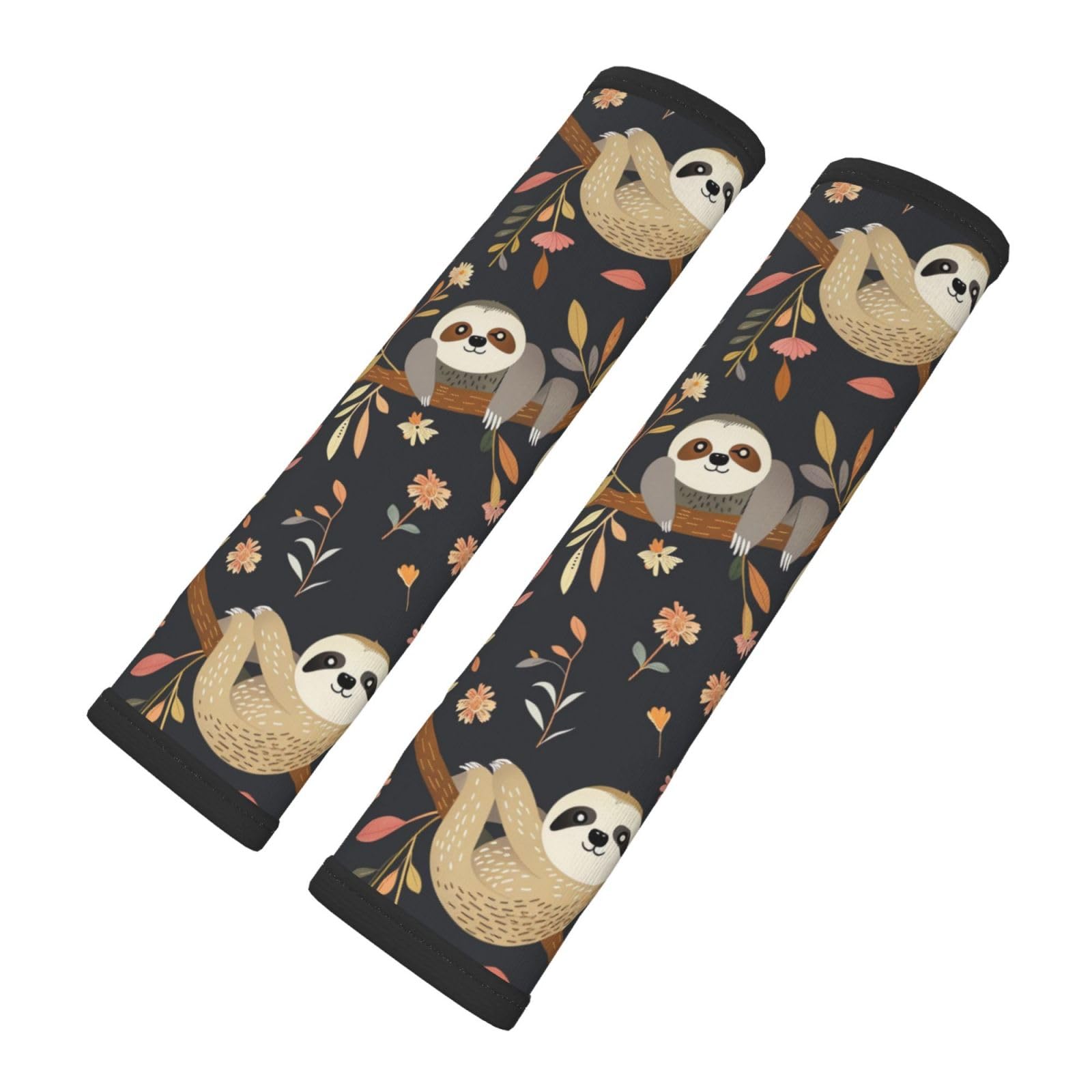 Zelamiee Brown Cute Sloth Tree Seatbelt Pads Fits Cars Trucks SUV Sedans Air Permeability Car Seatbelt Strap Cover, Auto Interior Accessories