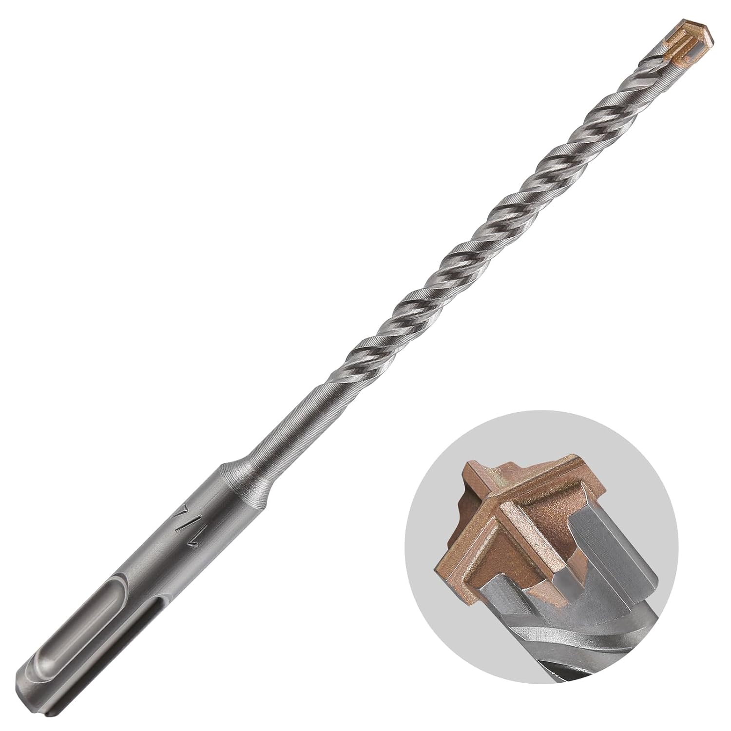 Wensilon 5pcs 1/4" X 6"-4" Cross-Type Double Thread Carbide Drill Bits for Concrete, Brick, Stone, Hammer Drill