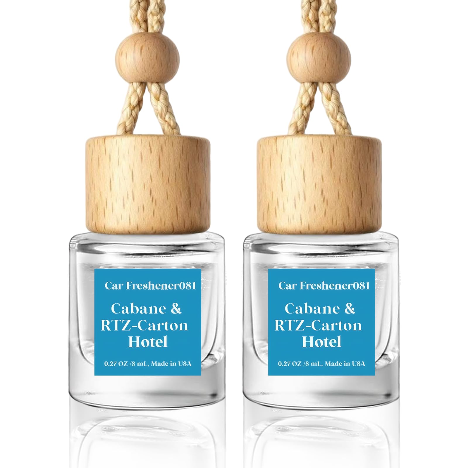HoogaLife Car Air Freshener Hanging 2 Pack - Hotel Collection Diffuser Oil Inspired by Cabane &amp; Rltz. CarIton Hotel - NO.1012 Fragrance Oil, Car Fresheners for Women Made in USA (081)