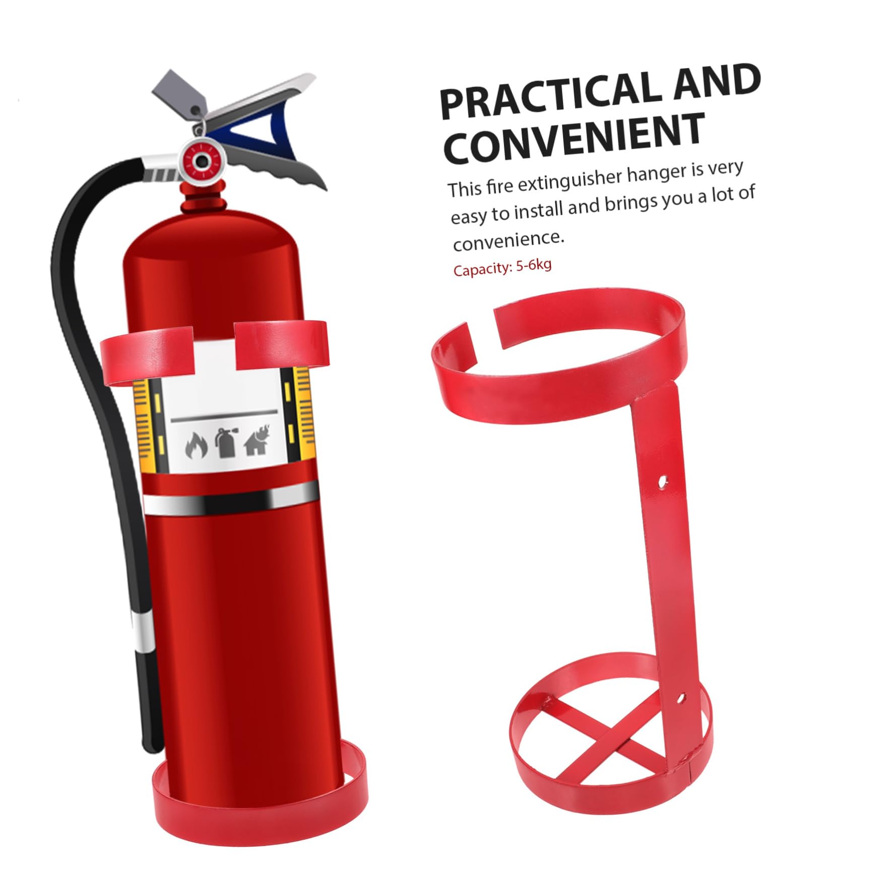 SHINEOFI Soporte Metálico Soporte de Hierro Resistente para Extintor de Incendios de 5-6kg y Fácil de Usar para Montaje Seguro para Coches y Barcos