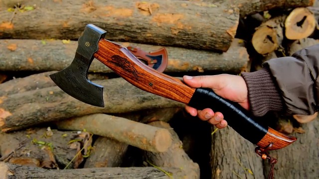 Amazon.com : Dessi Viking Axe Damascus Steel Hatchet Tomahawk with