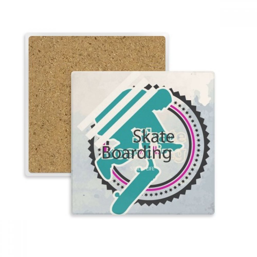 Porte de pierre pour boisson snowboard carré dessous de verre absorbant multicolore sport