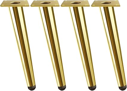 SHIVIO Sofa Bed Table Furniture Nalki Leg in Gold Finish Heavy Model Design Hardware Stainless Steel and PVD Coating Furniture Leg (Pack of 4, 8 Inch)
