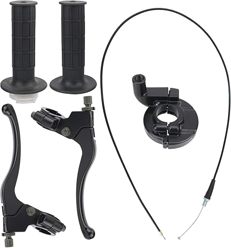 AUTOKAY Empuñadura de manillar giratorio y palanca de freno de embrague de cable de acelerador de 7/8 pulgadas para Honda Baja Doodlebug