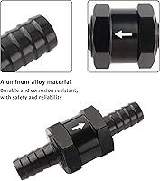 Vista 5 de Válvula de retención de combustible de 3/8 pulgadas, grabada con dirección de flujo, válvula unidireccional de aleación de aluminio para aire