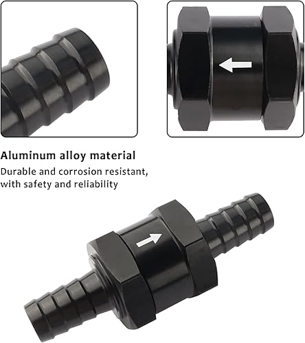 Miniatura 5 de Válvula de retención de combustible de 38 pulgadas, grabada con dirección de flujo, válvula unidireccional de aleación de aluminio para aire,