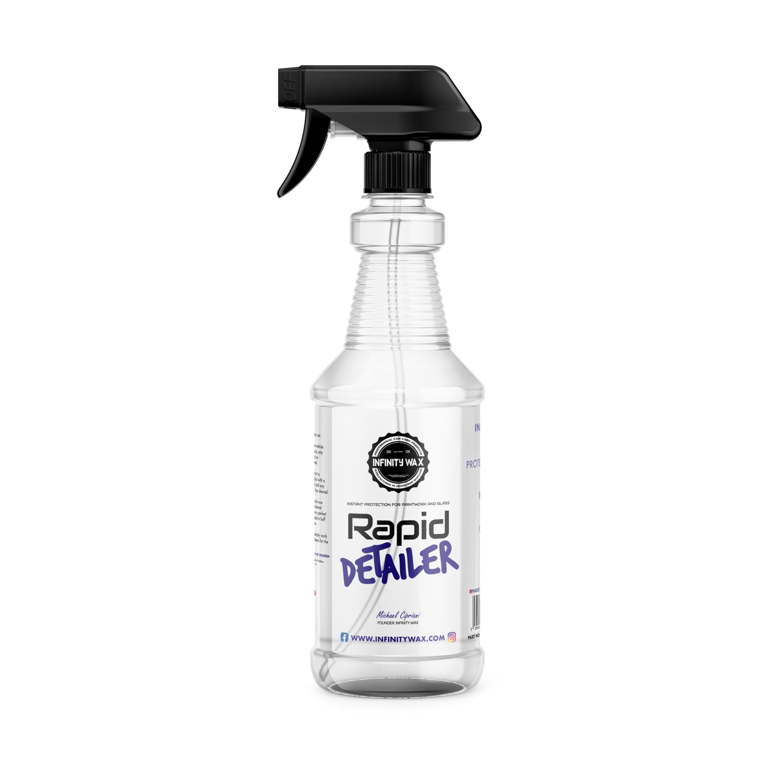 Infinity Wax Rapid Detailer Instant Gloss & Beading Valet Blue Cleaning Bottle
