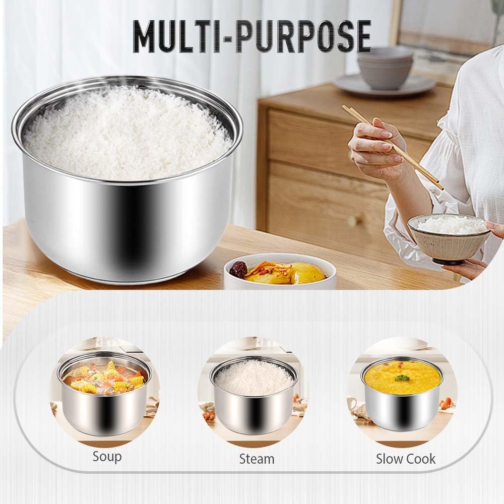 Universal Rice Cooker Pot With Steamer Basket Universal 4L Stainless ...