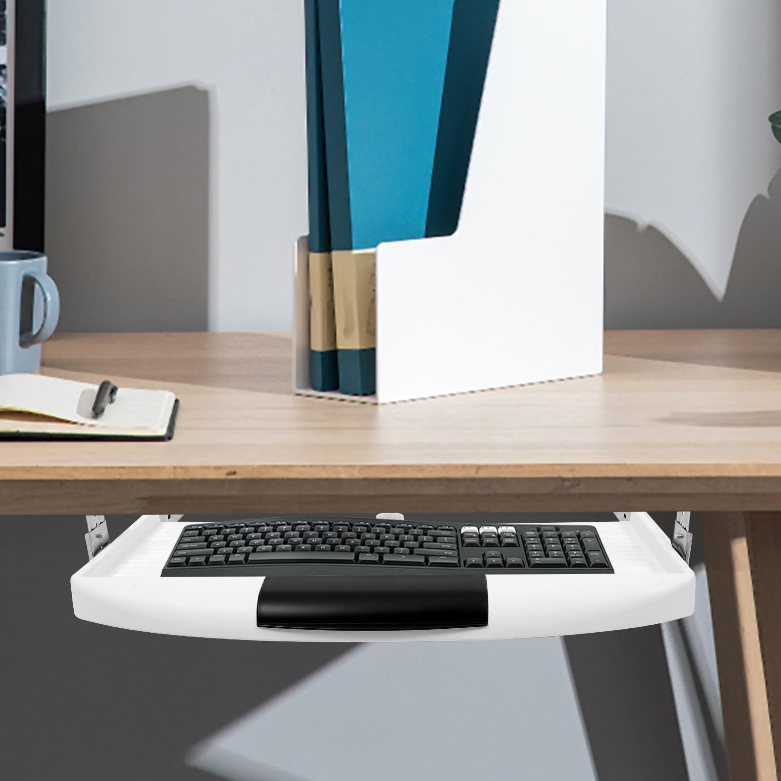 Toyvian Ausziehbare Tastaturablage unter Schreibtisch, Verstellbar