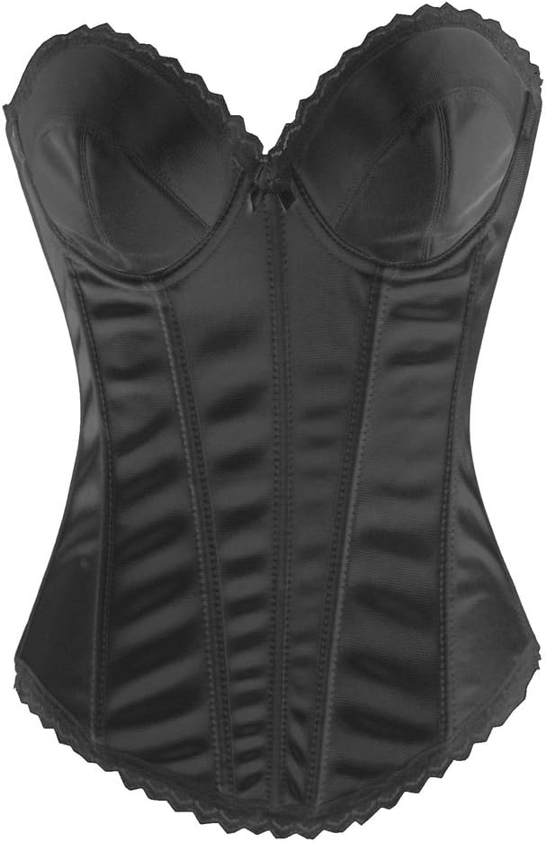 Women's Basque Overbust Shapewear Corset Top Black White