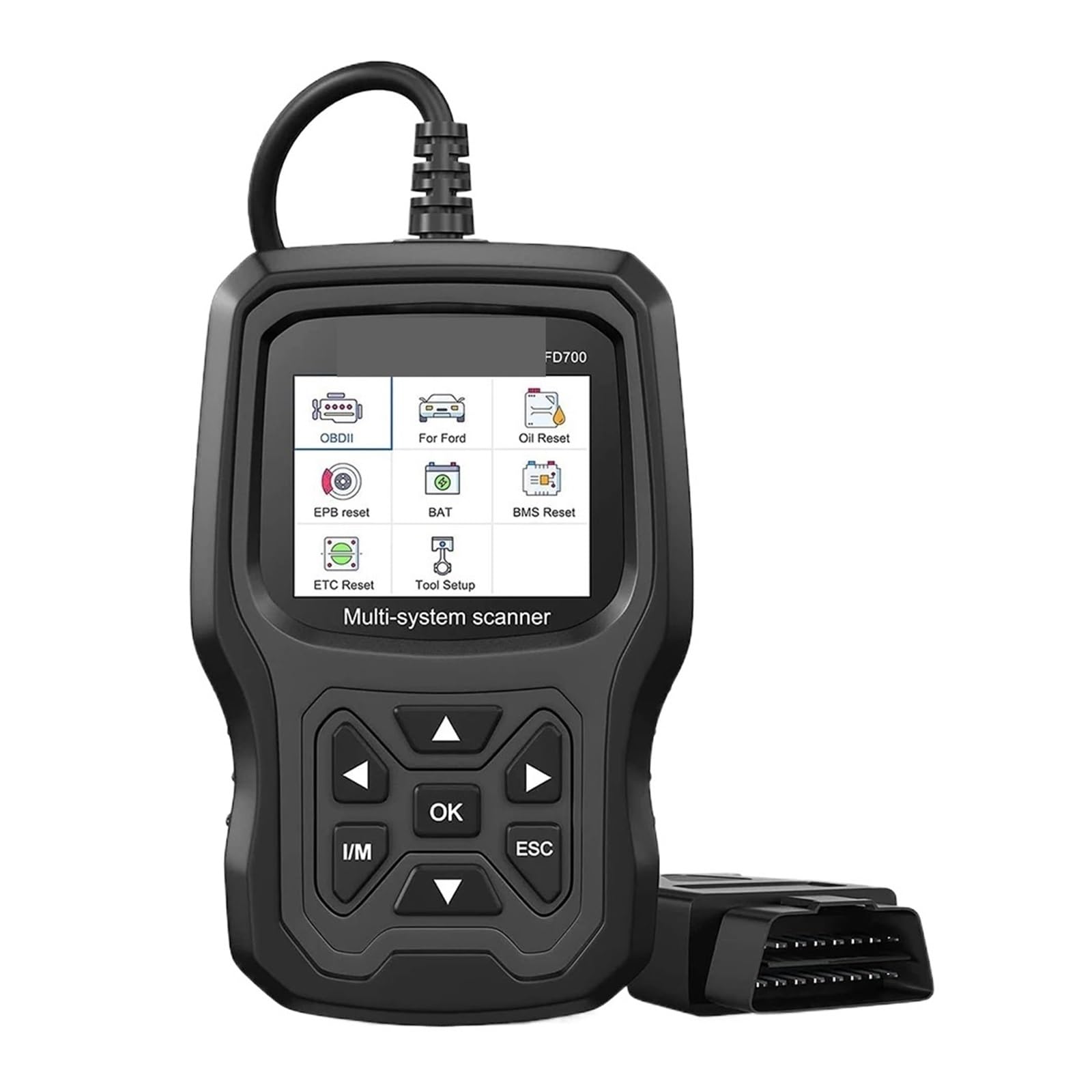 Skaner OBD2 Pełny system Czytnik kodów OBD 2 z silnikiem ABS SRS EPB/przepustnica Reset oleju Narzędzie diagnostyczne samochodu,Przyjazny dla użytkownika