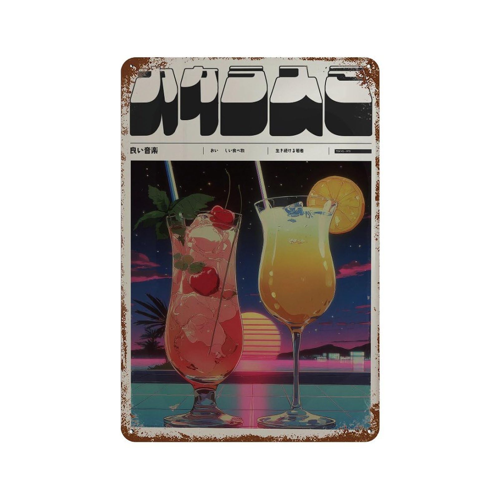 xiaoxiaoshen Cocktail Drinks. Y2k Indie Wall Decor Art Metal Tin Poster Modern Home Decor Art Home Bar Shop Decorations Vintage Sign 30x20cm
