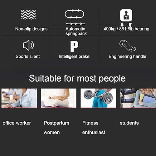 Miniatura 5 de Rueda de rodillo Ab de rebote automático, rodillo de fitness de tres ruedas de 6.3 in, equipo de entrenamiento abdominal con 2 asas, 2 rodillos, 1