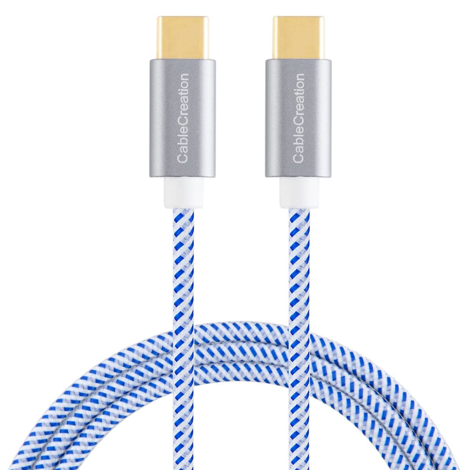 CableCreation USB C Cable 10ft 60W, Braided USB C to USB C 3A Fast Charger Cable, Compatible with iPad Pro, MacBook(Pro), Galaxy S20/S10/S9/S9+, Pixel 3 XL, etc (Blue)