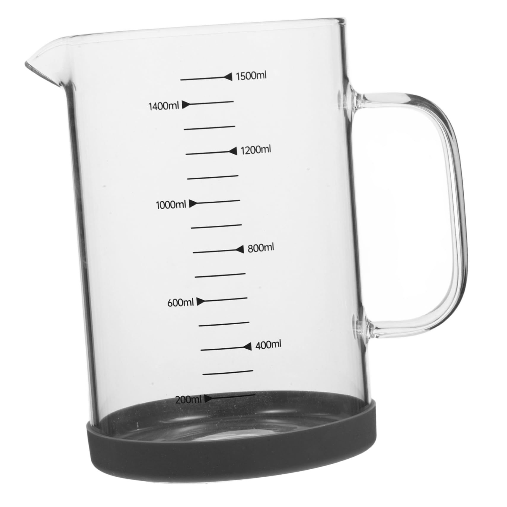 Großer Messbecher aus Glas 1500ml mit Klarer Skala und Henkel Tragbarer Milchkrug für Hotels und Coffee Shops Einfaches Ausgießen Garantiert