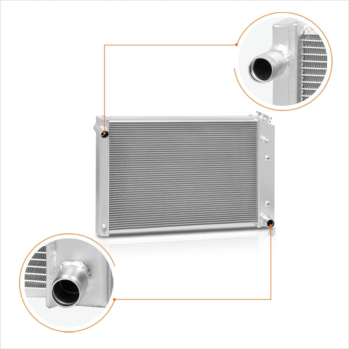 2-Row Aluminum Core Racing Radiator Compatible with 81-91 GMC C2500 Base/Sierra Chevy C20 V8