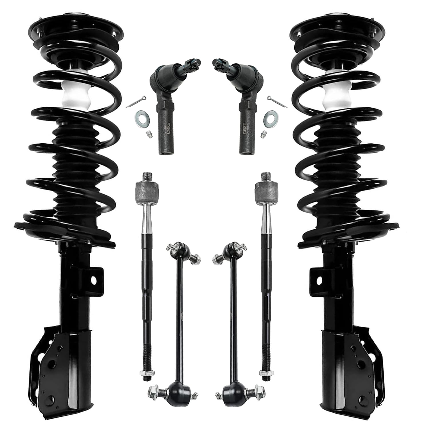 Detroit Axle - Front Struts Sway Bars Tie Rods for 11-17 Chevrolet Equinox