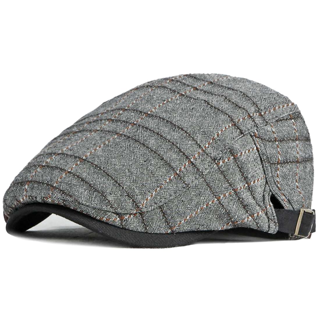 JNKET Fashion Men Women Newsboy Cap Ivy Gatsby Cabbie Driving Hat Leisure Flat Cap (US, Alpha, One Size, Medium, Grey)
