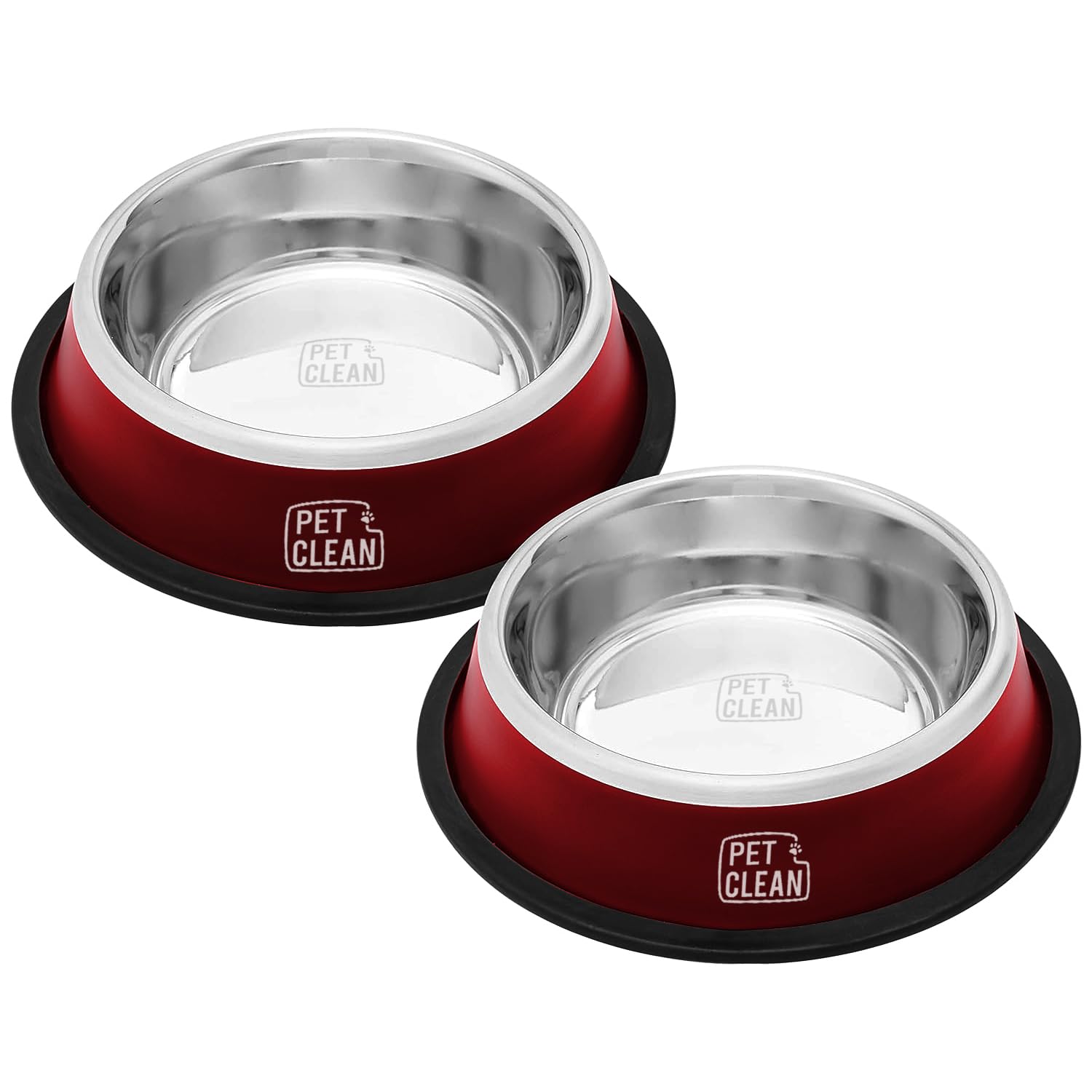 Pet Clean Dog Bowl, Stainless Steel Food And Water Feeding Bowl For Dogs And Cats, Large Size-1400Ml Each (Set Of 2, Red) - 20 X 20 X 4 Cm (B0CP22YK51) Amazon Price History, Amazon Price Tracker