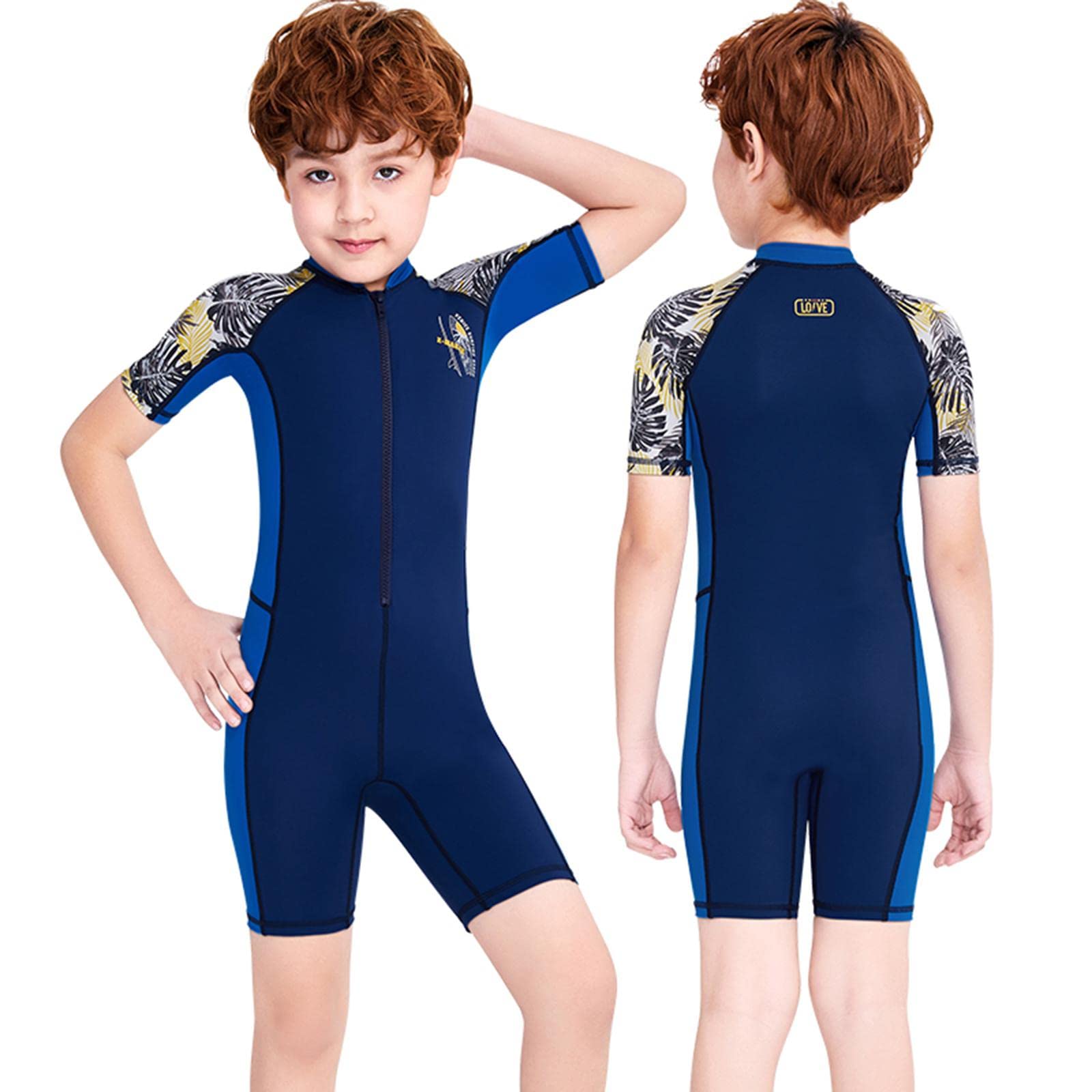 Enakshi Wetsuit Swimsuit Swimming Snorkeling Child Short Sleeve Boys Girls Surfing Blue and L |Sporting Goods | Water Sports | Wetsuits & Drysuits | Wetsuits | Men-image-14