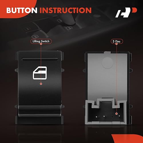 Miniatura 4 de A-Premium Interruptor de ventana eléctrico compatible con Volkswagen Jetta 2005-2017, Passat 2006-2017, Touareg 2004-2017, Golf 11-13, Tiguan