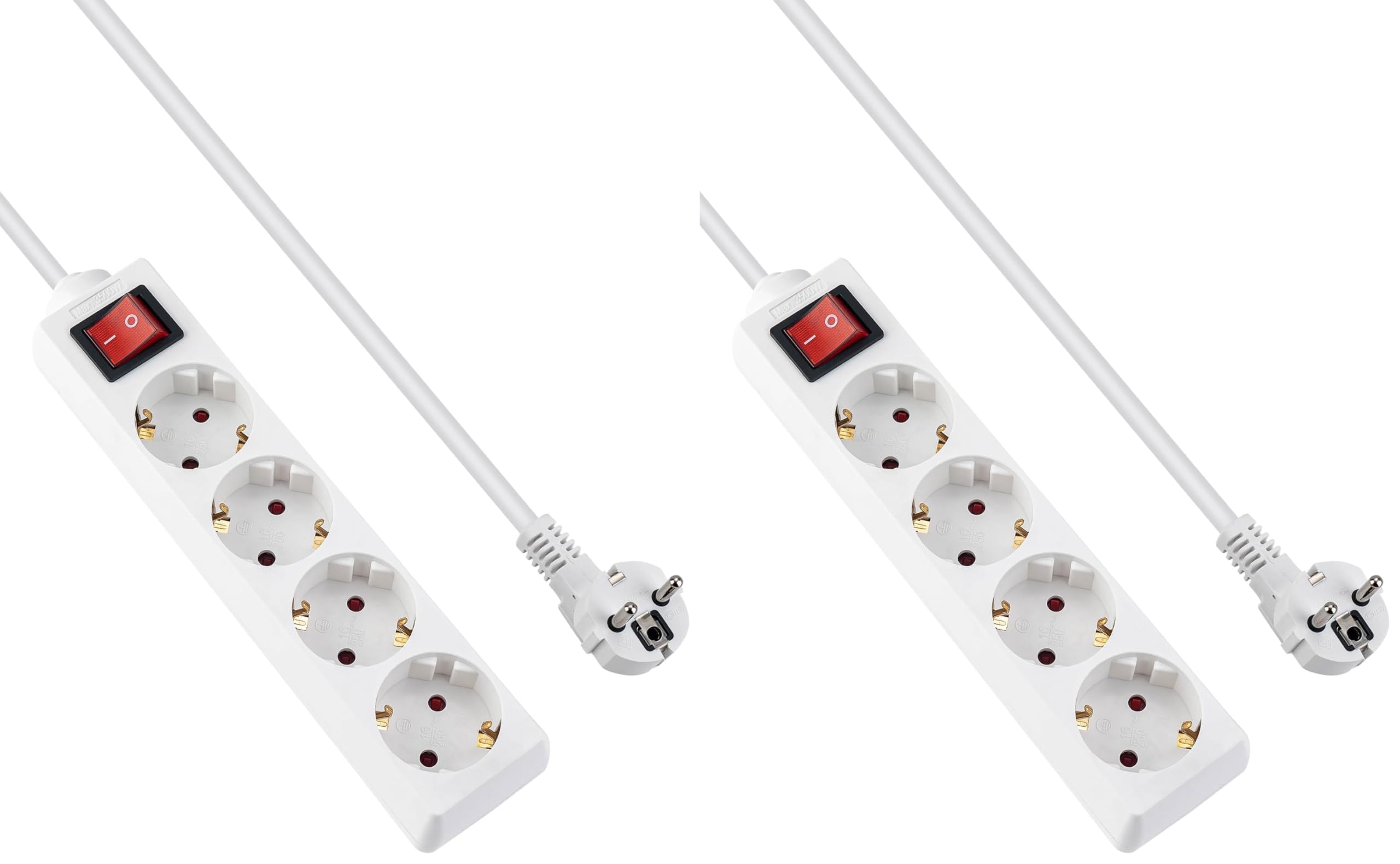 GRIFEMA Regleta Enchufes con 4 Tomas y Interruptor, 3500 W, 16 A, 1,5 m, Blanco, Protección Infantil, Orientación a 45 Grados, Evita Consumos Fantasma — view 8