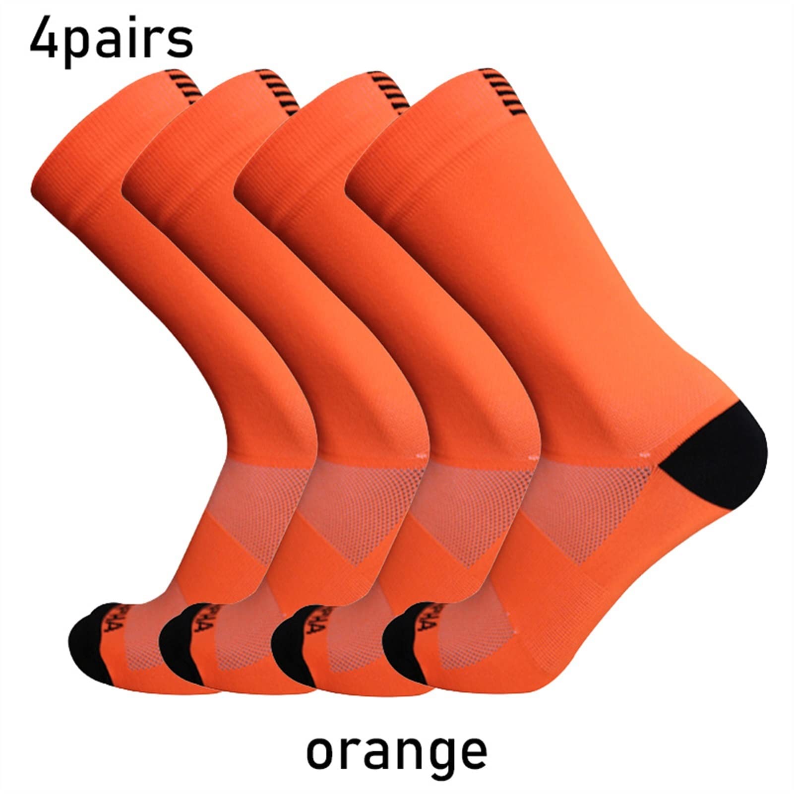 4 Paia Strada for Esterni Cycling Socks Stripes Sport Compression Bicycles, Calze da Corsa Uomini e Donne Calzini da Corsa