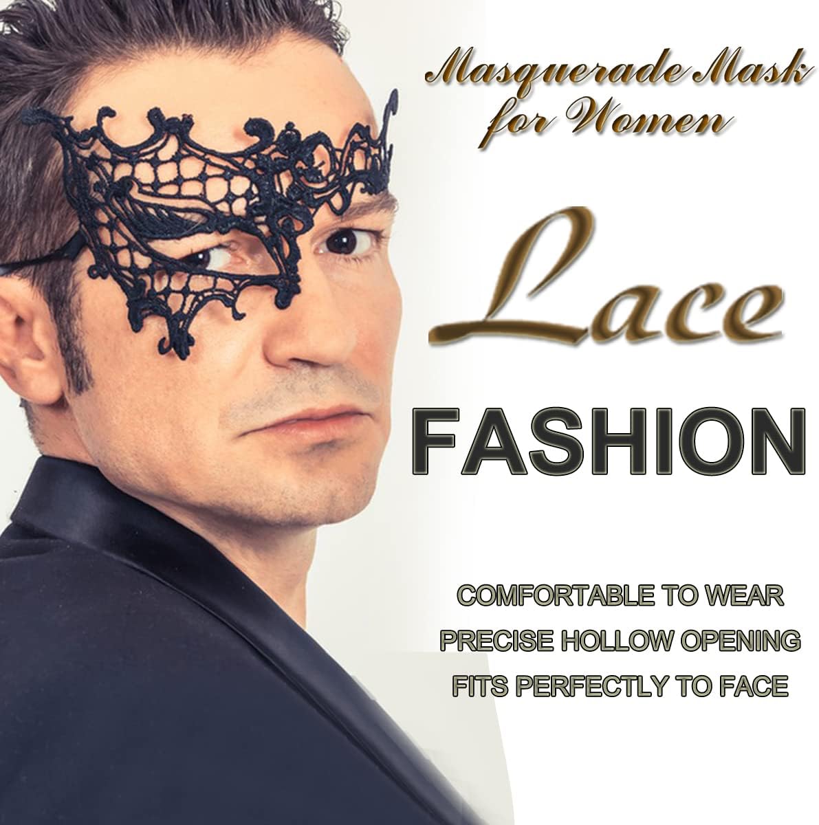 Masquerade Mask for Women Lace Mask for Halloween Carnival Mardi Gras Party Costume - Image 4