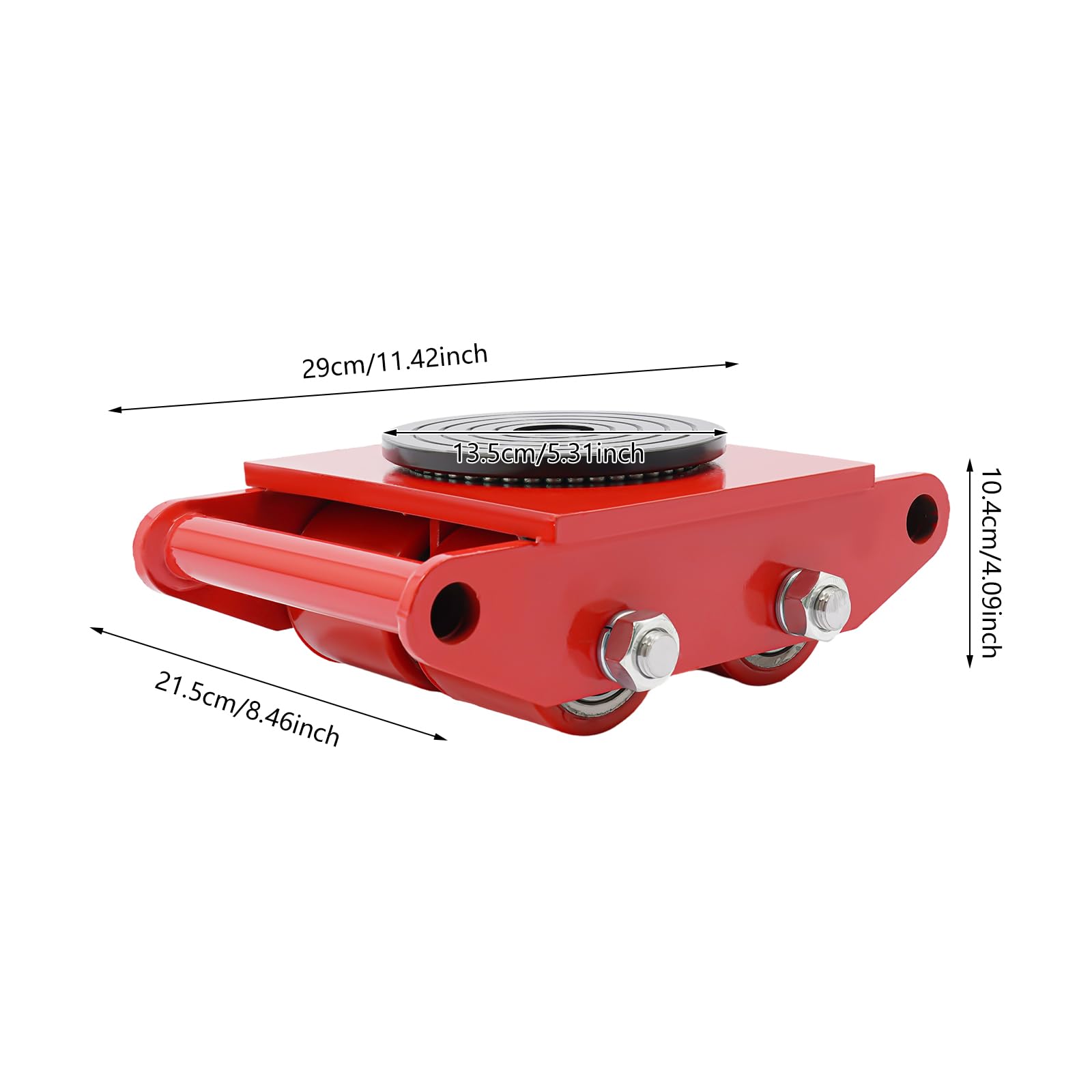 Rotelle per carri armati 6T, 280 x 210 x 105 mm, ruote pesanti, rotabili a 360°, con 4 scooter, per il trasporto di merci pesanti