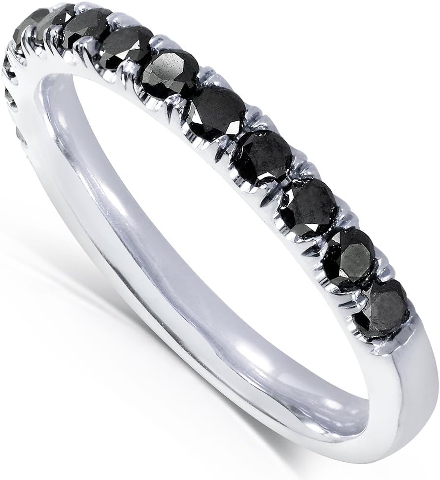 Kobelli Black Diamond Comfort Fit Flame French Pave Band 1/2 carat (ctw) in 14K Gold