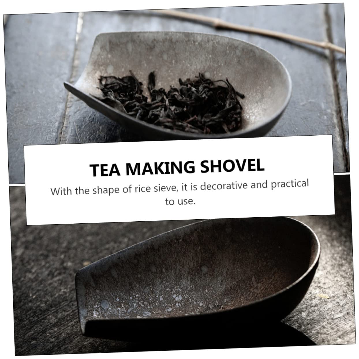 IMIKEYA Ceramic Tea Scoop for Loose Tea Utensil Accessory Spoon Antique Design